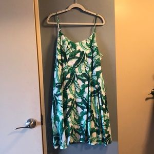 White with palm leaves sundress